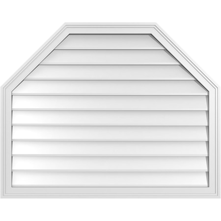 Ekena Millwork Octagonal Top Surface Mount PVC Gable Vent w/ 2"W x 1-1/2"P Brickmould Frame, 40"W x 32"H GVPOT40X3202SN